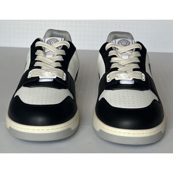 Versace Medusa Men’s Black/White Leather Sneakers 12 US (45) 1013377 IT NIB - Picture 11 of 16